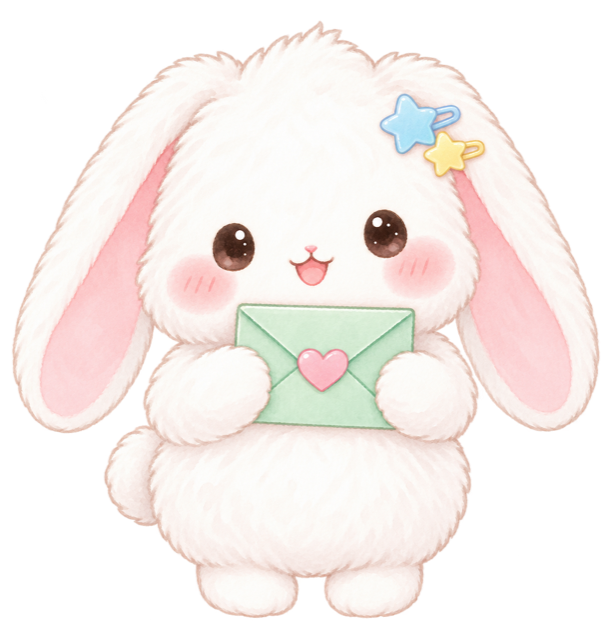 手紙を持ったうさぎのキャラクター